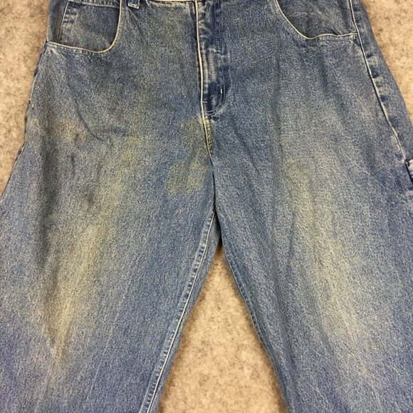 Vintage Fubu Jeans 38 Men Y2K 90s Hip Hop Embroidered Logo Baggy Carpenter Loose - Picture 3 of 15